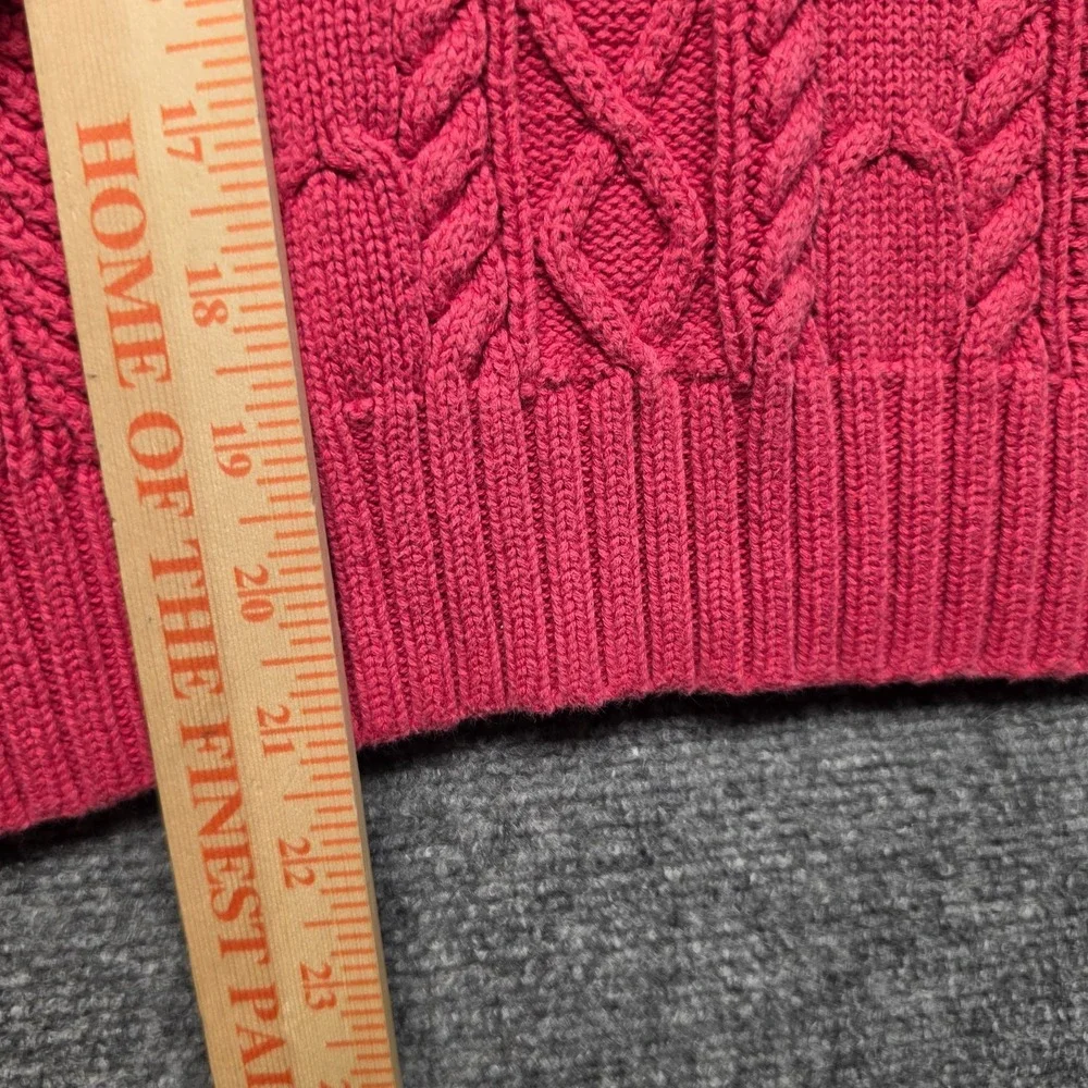 Vintage Marsh Landing Amanda Smith Pink Cable Knit Sweater Womens M 100% Cotton